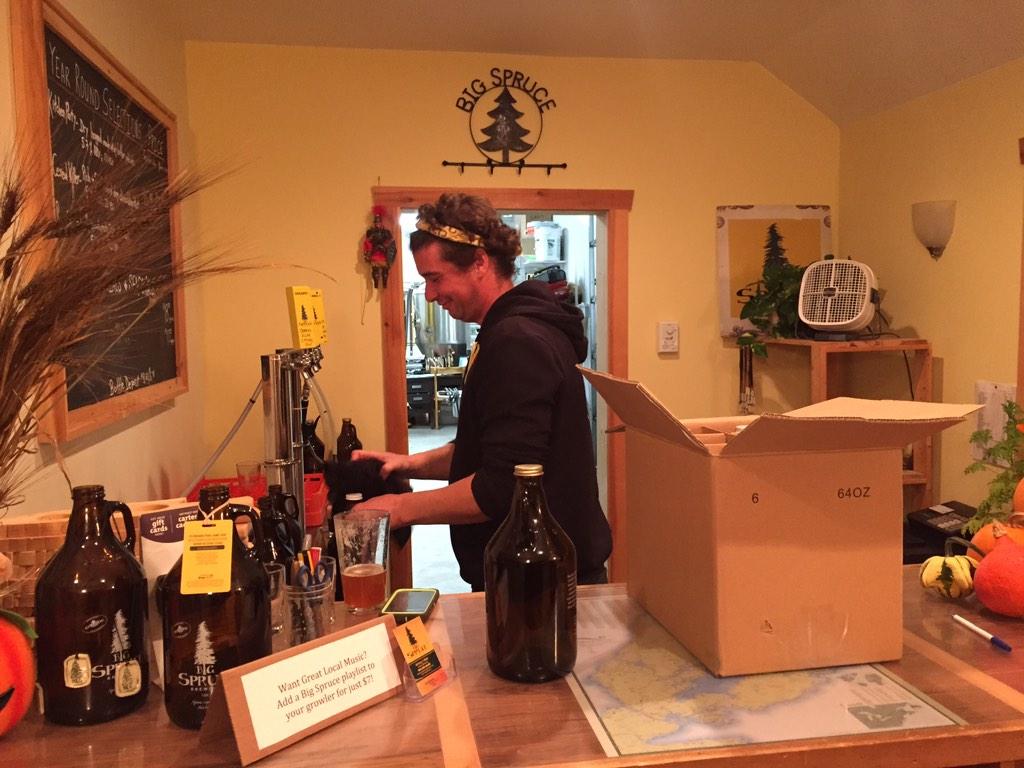 SpragSession's tweet photo. Growlers of Devil's Brew aka #Cerealkiller are a fitting a Halloween treat fr brewmaster Jeremy White @BigSpruceBrew http://t.co/9Q6ALcXVtr