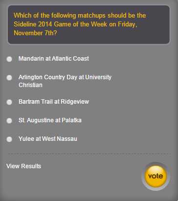 FCNsports's tweet photo. 🏈 Vote for the Game of the Week: http://t.co/ZwpYSj3mX3 🏈 #teamsideline http://t.co/RjuomtgXAH