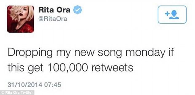 tweet rita ora yang dihapus