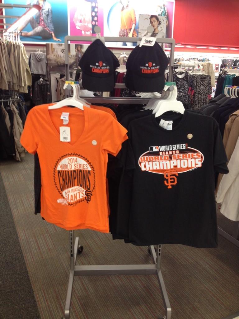 TargetAlameda's tweet photo. Just arrived - congratulations to the World Series champions the San Francisco Giants! New World Series gear! http://t.co/YKtD1J50mx