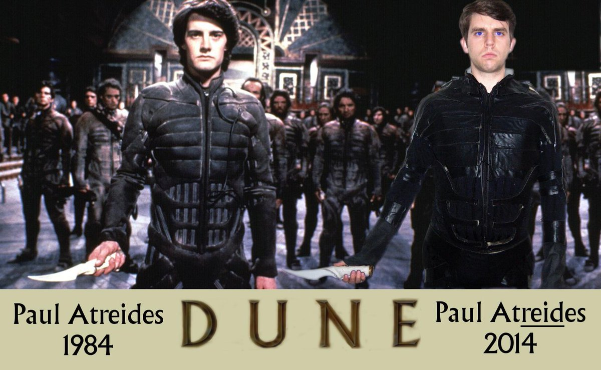 reidhschmidt's tweet photo. Happy #Halloween! My costume tribute to @DAVID_LYNCH's #Dune's 30th Anniversary. Do I pull off @Kyle_MacLachlan? http://t.co/0pJ0EVG0pu