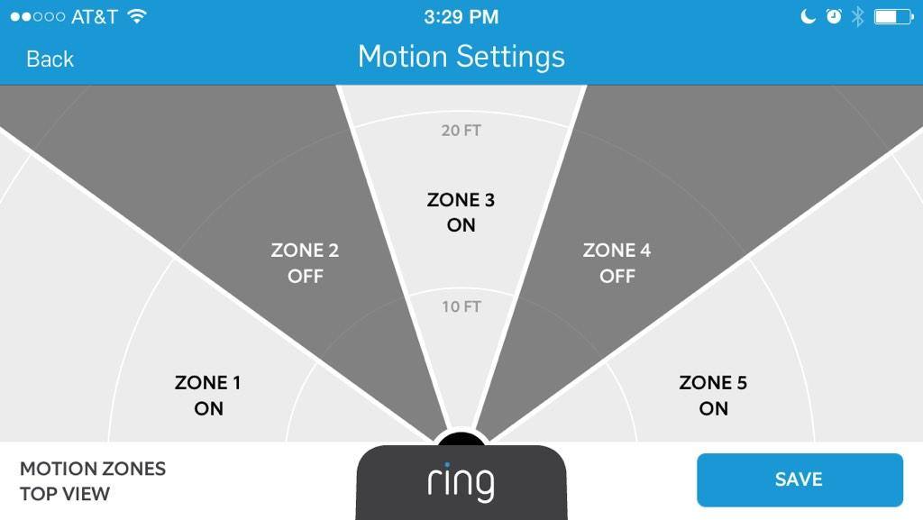 ring video doorbell 2 motion zones