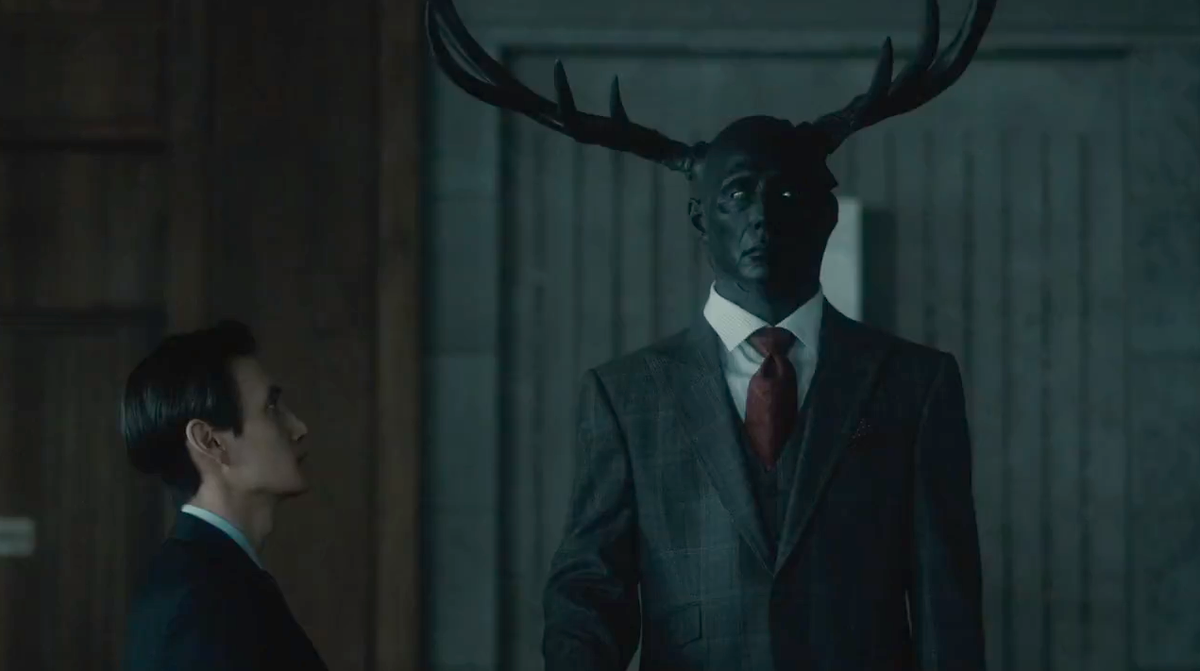 HorrorRama's tweet photo. NEW! Kalen Davidson who plays the terrifying Wendigo (stag man) on @NBCHannibal will be @HorrorRama this Sunday! http://t.co/GglWsiM9CY