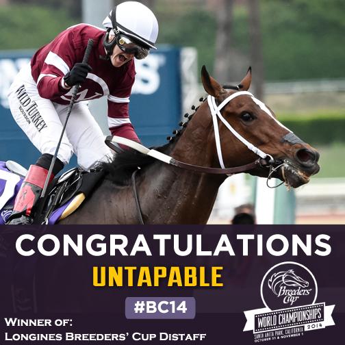 BreedersCup's tweet image. #Untapable Wins the @Longines #BC14 Distaff with @RosieNapravnik