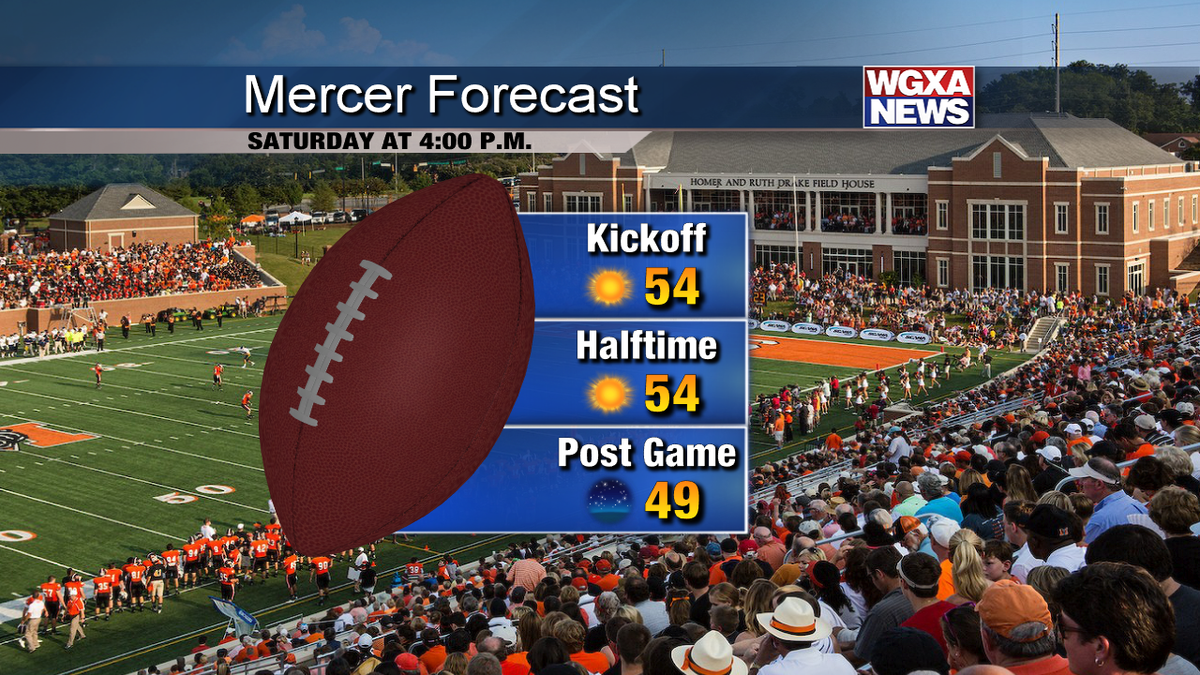 MercerFootball's tweet photo. Bundle up Bears fans, fall has officially hit Macon! #BeatCitadel #MercerHC14 http://t.co/8AcKBK8sjt