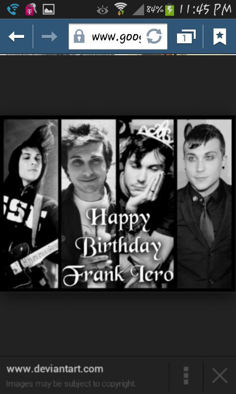 Happy Birthday Frank Iero I Hope You Have The Best Birthday and Happy Halloween. .!!! (: 