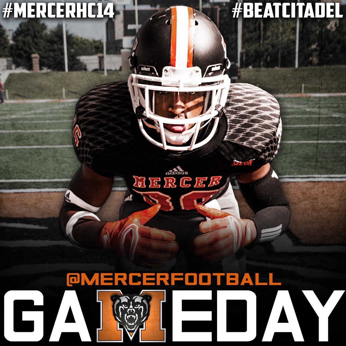 MercerFootball's tweet photo. Get up, it's @MercerFootball Gameday! The Bears take on The Citadel in the #MercerHC14 game! #BeatCitadel http://t.co/pjtEGkrWd4