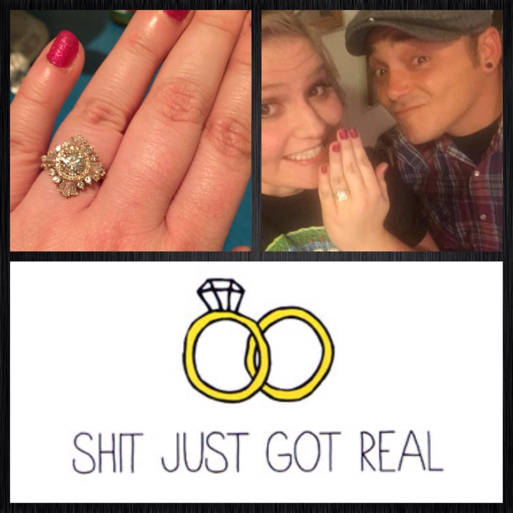 MrGrool's tweet photo. It's a done deal, ladies and gentlemen. I am officially engaged!!! Thanks to everyone that tried to help. http://t.co/T1stRbBPNS