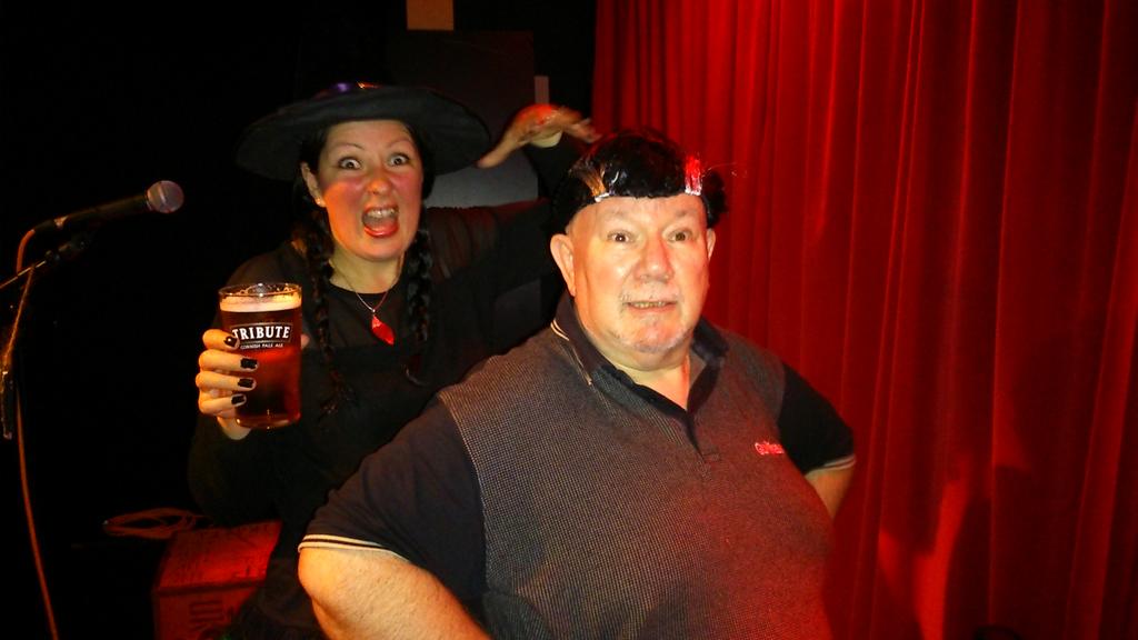Dr Thud's Remedy (@drthudsremedy) on Twitter photo Halloween at <a href="/BBarPlymouth/">The B-Bar, Plymouth</a>, scary Sue on teachest and Dr Blud on dead goat skin. Moohahahaha Halloween at <a href="/BBarPlymouth/">The B-Bar, Plymouth</a>, scary Sue on teachest and Dr Blud on dead goat skin. Moohahahaha