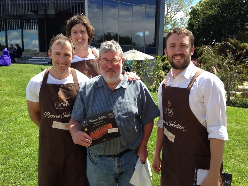 abbymckibben's tweet photo. @winsordobbin hanging out with the @HUONAqua boys at @Effervescence14 http://t.co/4oBNGq6xKt