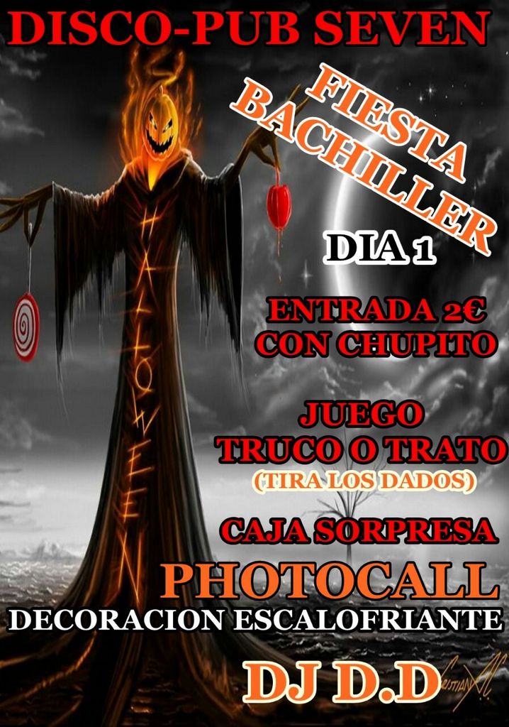 DJ_DiegoDelfin's tweet photo. DIA 1
FIESTA BACHILLER
 CAJA SORPRESA 
 TRUCO O TRATO 
     PHOTOCALL
     DECORACIÓN 
@DISCOPUBSEVEN http://t.co/xyjzefaF3y