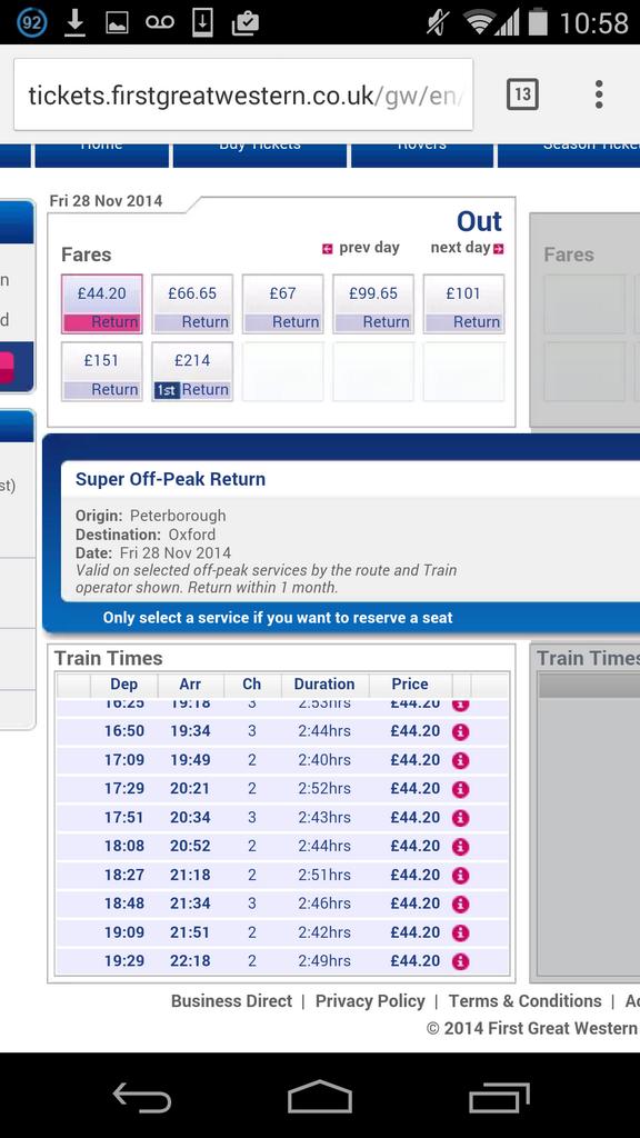 JamesTrickey's tweet photo. @jasmiiiiiine @FGW Not to mention that the 1709 from Pboro on a Fri is advertised by FGW itself as valid! http://t.co/phic1IkMAB