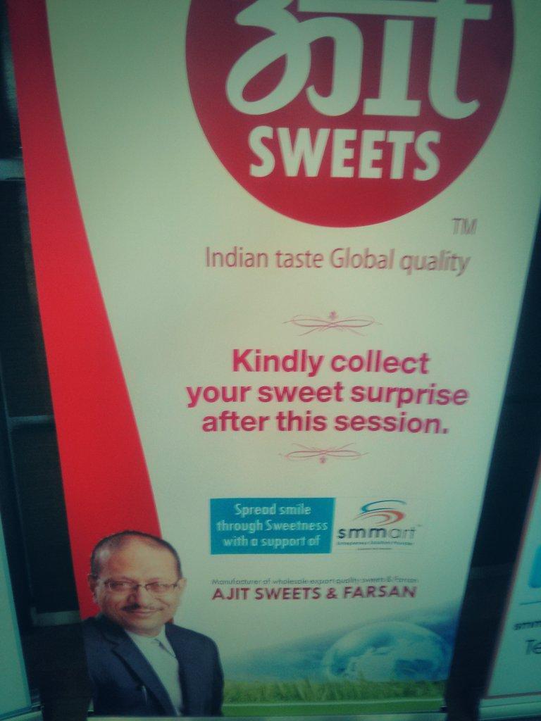 join2manish's tweet image. Wow - Give it up for Ajit Sweets &amp;amp; Farsan - they have surprise sweet packets 4 all d attendees of #KnowledgeKnights