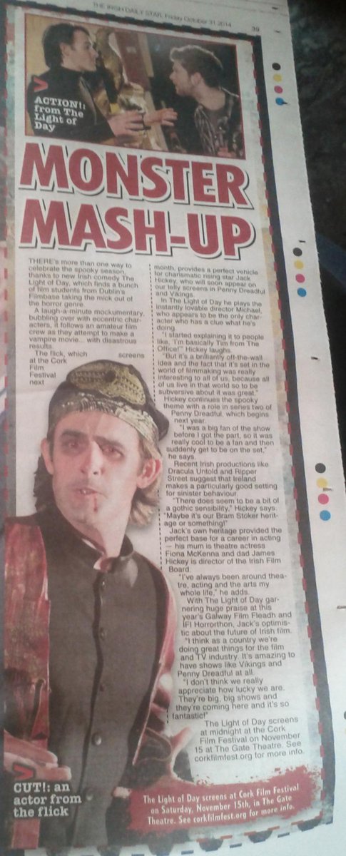 bloozecruz's tweet image. Lovely write up in the Scene of @lightofdayfilm. Next stop on our road show...@CorkFilmFest.