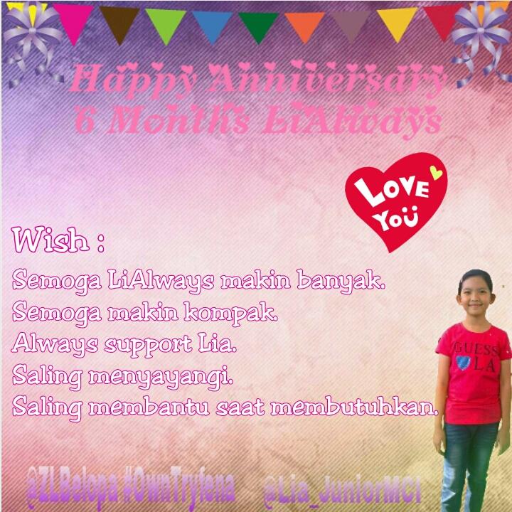 Lia_JuniorMCI's tweet photo. "@ZLBelopa: #HappyAnniv6MonthLiAlways @Lia_JuniorMCI #OwnTryfena repost~ http://t.co/K7Gs6OwMgD"kerennn. thanks ya kk Tryfena