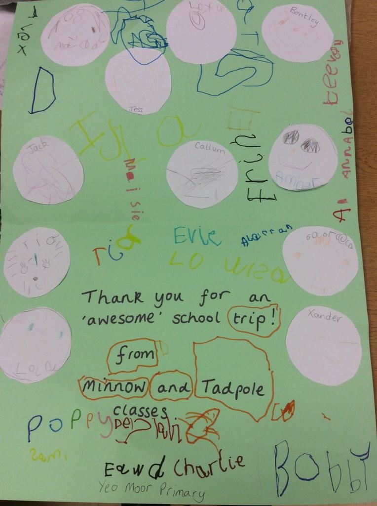 Thankyou to the children of Mary Elton school for their wonderful card. We're very pleased they enjoyed their visit.