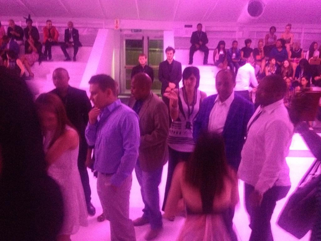 NWFashionista's tweet photo. @MrMotsepeRocks greeting guest at #CarducciWoman @MB_FashionSA @CarducciSA @AFI_sa #MBFWAfrica #MBFWA2014 http://t.co/C3HIZf9RkW