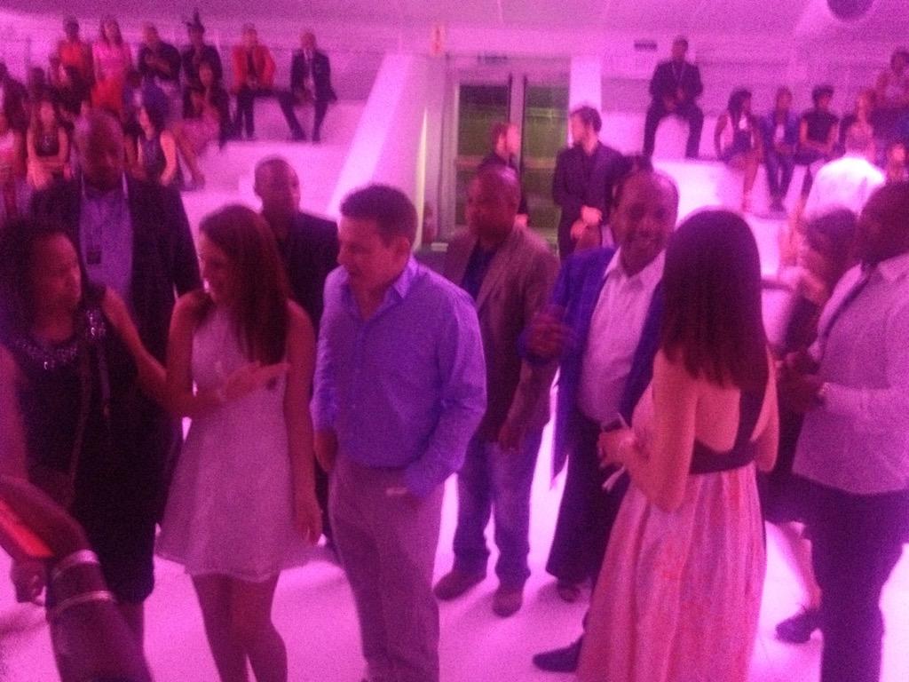 NWFashionista's tweet photo. @MrMotsepeRocks greeting guest at #CarducciWoman @MB_FashionSA @CarducciSA @AFI_sa #MBFWAfrica #MBFWA2014 http://t.co/C3HIZf9RkW