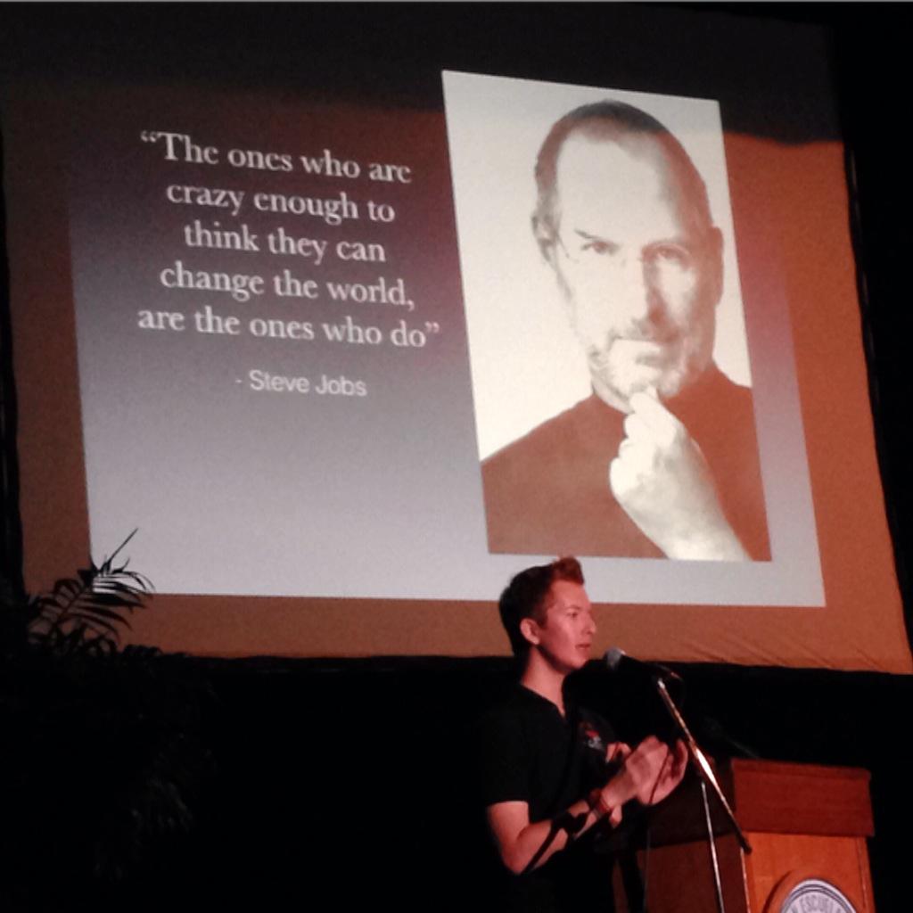 blubirding's tweet photo. Thanks @ZACH_BONNER! Gotta be crazy to think we can change this world. My bro always quotes this to me.❤️ #BAGIN2014 http://t.co/knITSkUlFH