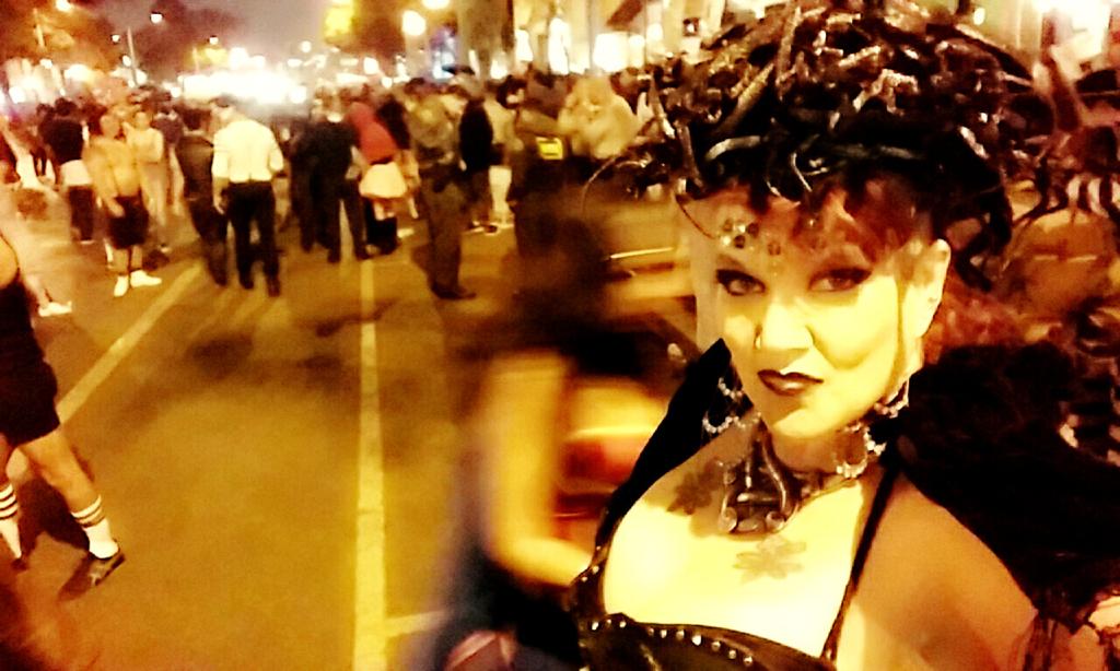 Epic evening at #WeHoHalloween #WeHoCarnaval #medusa