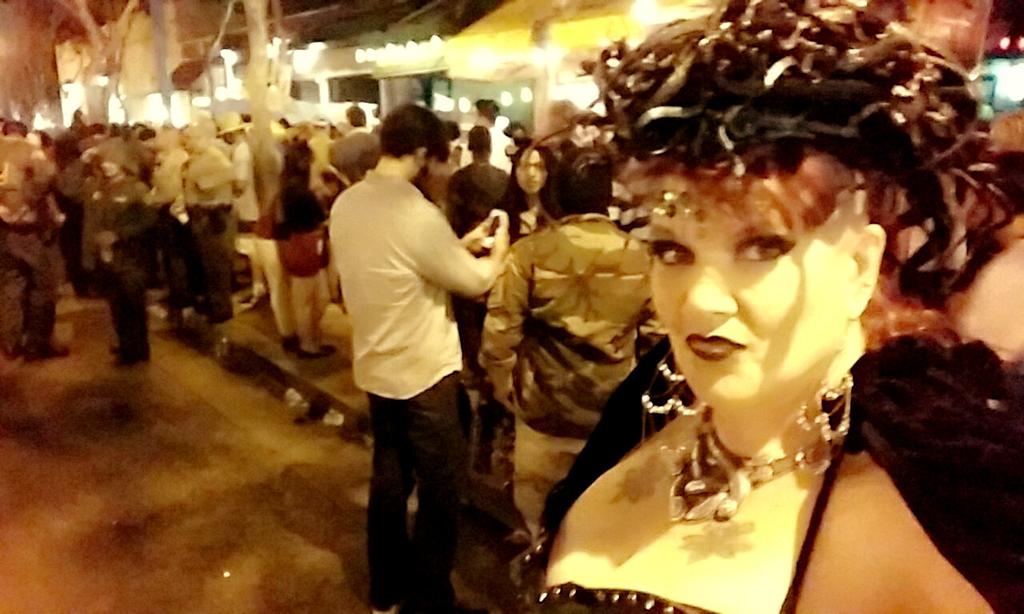 Epic evening at #WeHoHalloween #WeHoCarnaval #medusa