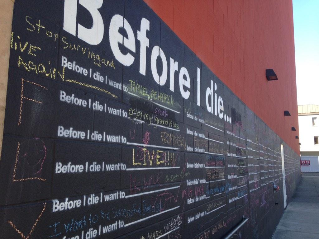 artaround's tweet photo. Candy Chang's "Before I Die" wall at the @OgdenMuseum #beforeidie #artmapping #art http://t.co/Jhi24zp6v8