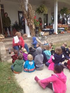 Story time on the farm.  Great field trip for Weaver group.