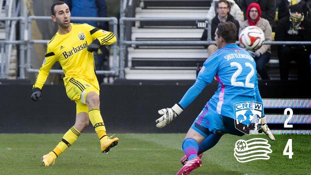 ColumbusCrew's tweet photo. FINAL: #Crew96 2 - Revolution 4 

Black &amp; Gold left with work to do in second leg of Eastern Conference Semifinal. http://t.co/oJa9dECmbV
