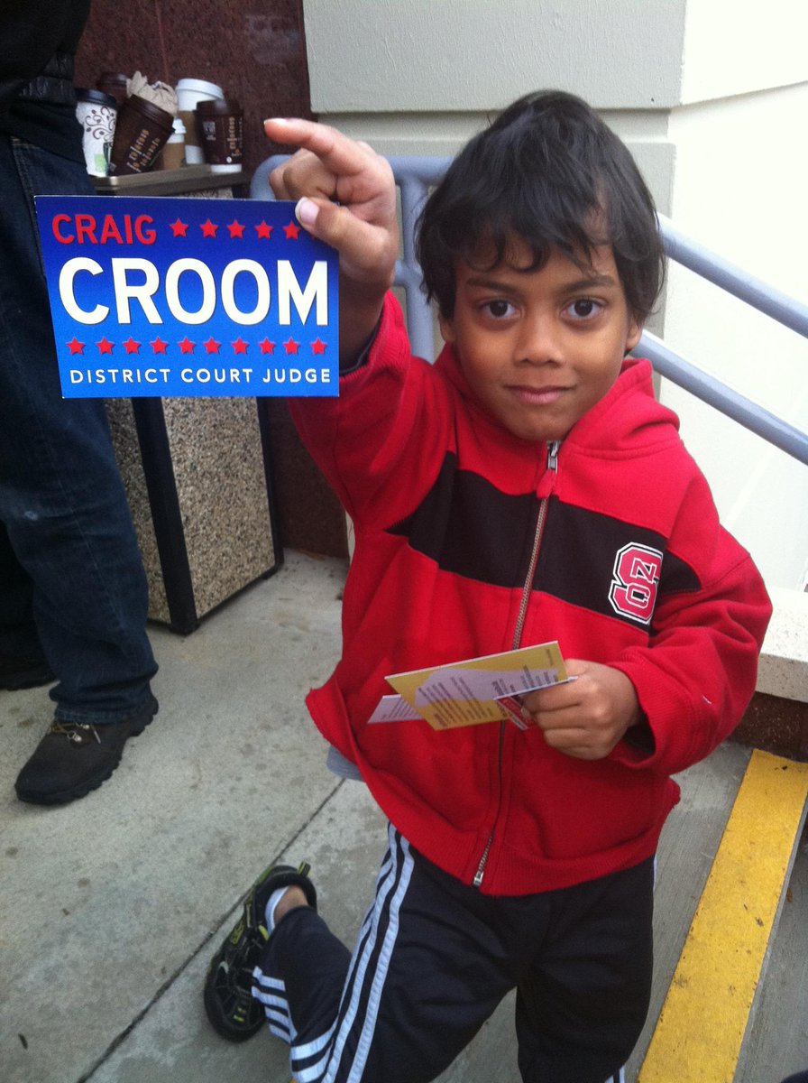 Newest recruit at Cary Early Voting - Craig Croom for Wake County District Court Judge