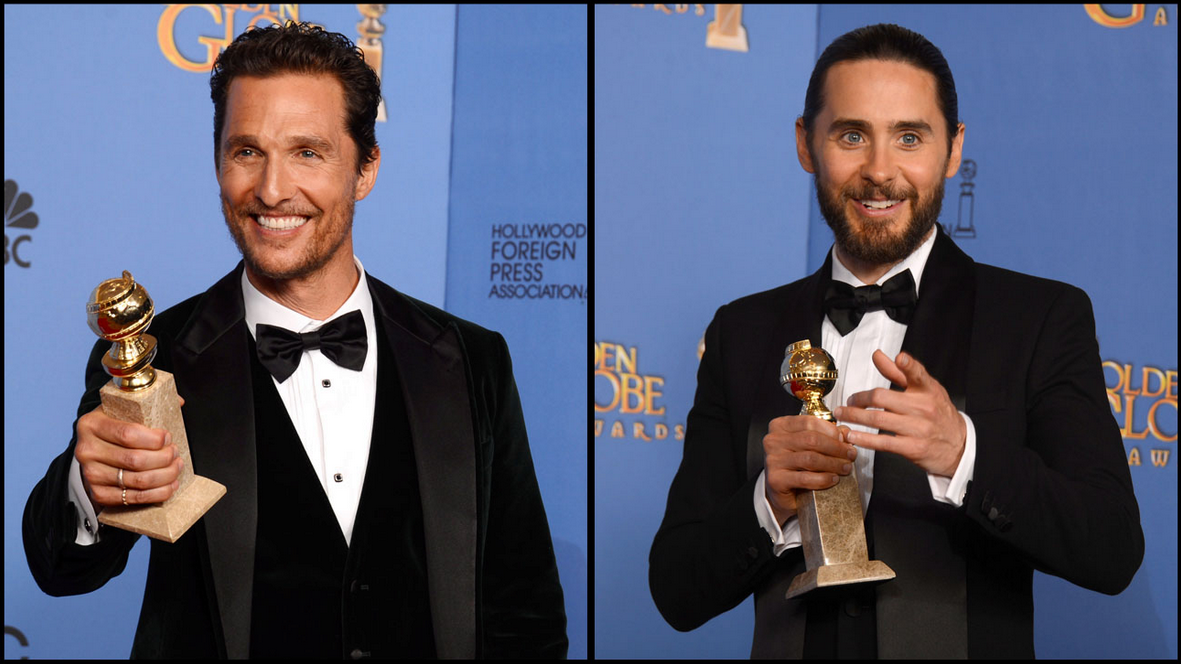Lestat_7_11_176's tweet photo. . @JaredLeto &amp; @McConaughey 

#FlashBack #GoldenGlobes #Oscars http://t.co/Mhgcwq5uHU