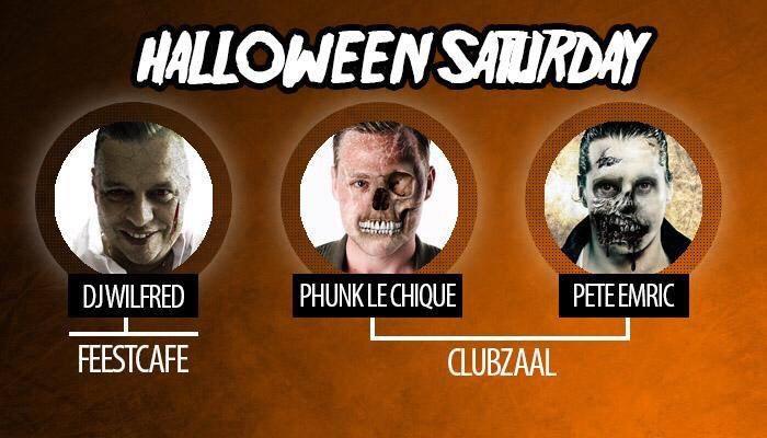 PeteEmric's tweet photo. Tonight, Halloween Saturday at @SwetserDrachten with @PHUNKLECHIQUE #halloween http://t.co/qGeEHc7BQE