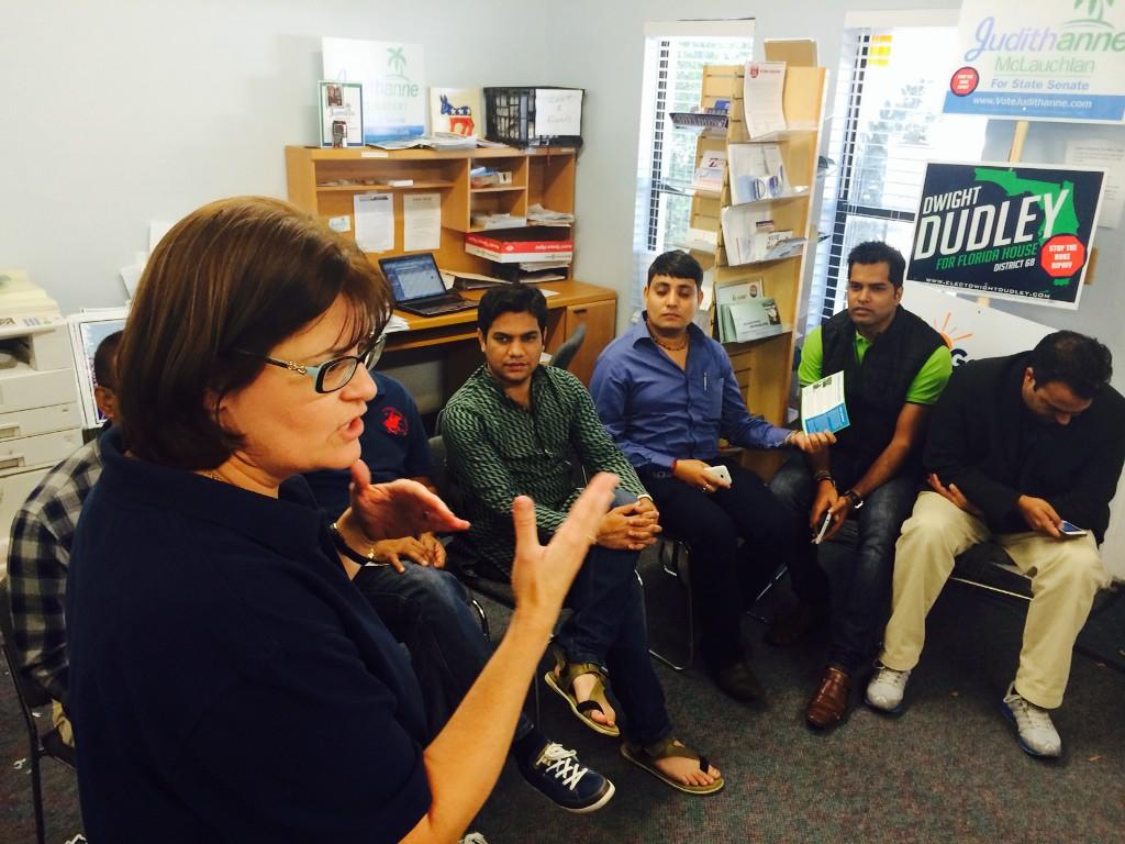 steveschale's tweet photo. Here is @ACYPL alum @votejudithanne talking to the #acyplNOV4 FL delegates http://t.co/E48AYoSnCt