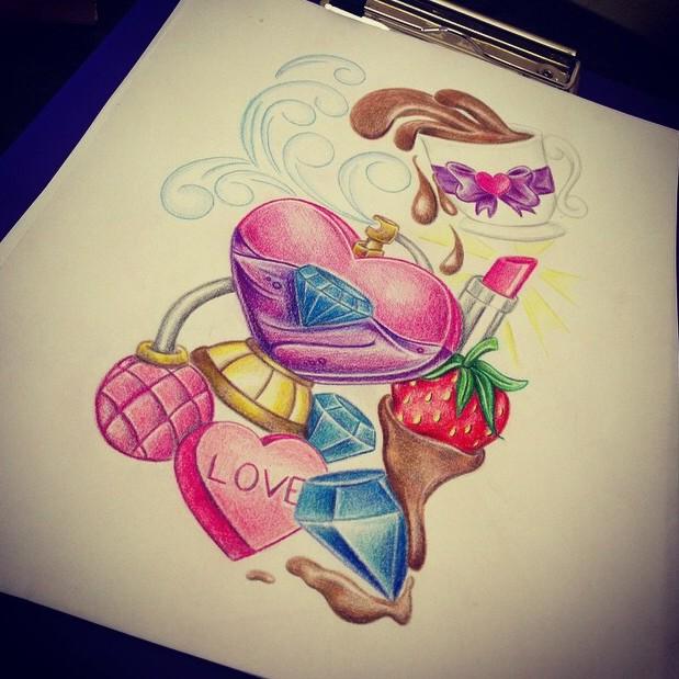 blackinktatts's tweet photo. #Coffee #Perfume #Lipstick #Diamonds #Girlie #Strawberry #Chocolate @H0tSAUCE_ #BlkInkStudio http://t.co/9mHJBLn7cc