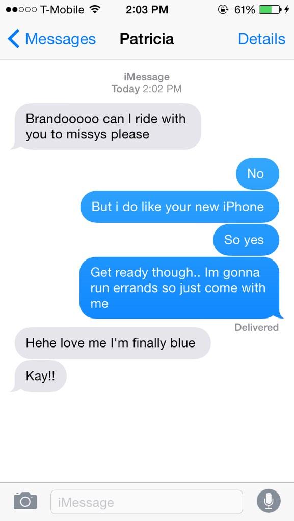 brandocasino's tweet photo. Proud of this new iPhone user ❤️#saynotoGreen @paatriciaromero http://t.co/13q4cnb1XA