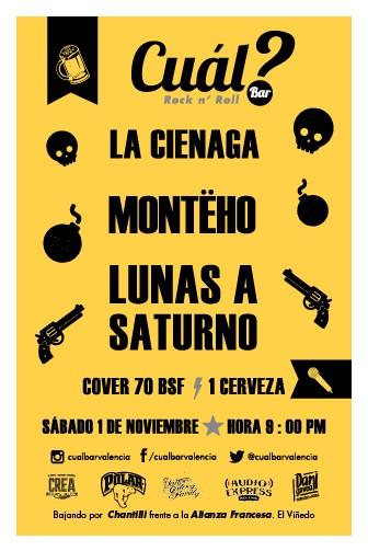 #Stoner #Doom #PostRock #toque #Valencia #Venezuela <a href="/cualbarvalencia/">Cuál Bar?</a> <a href="/MontehoRock/">Montëho</a> <a href="/La_Cienaga/">La Cienaga</a> <a href="/Lunasasaturno/">Lunas a Saturno</a> #hoy