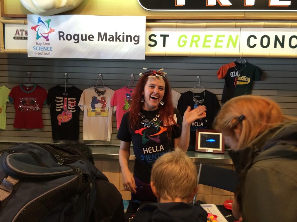 prinda's tweet image. Found a #LadyMaker rogue making at Bay Area science festival! @TenayaHurst @RebekahAdorine