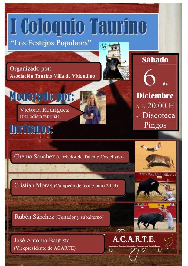 I Coloquio Taurino q tengo la suerte d moderar con unos invitados d primera <a href="/jsanen/">Chema Sanchez</a> <a href="/cristianmoras90/">Cristian Moras</a> <a href="/90rubensanchez/">Rubén Sánchez</a>