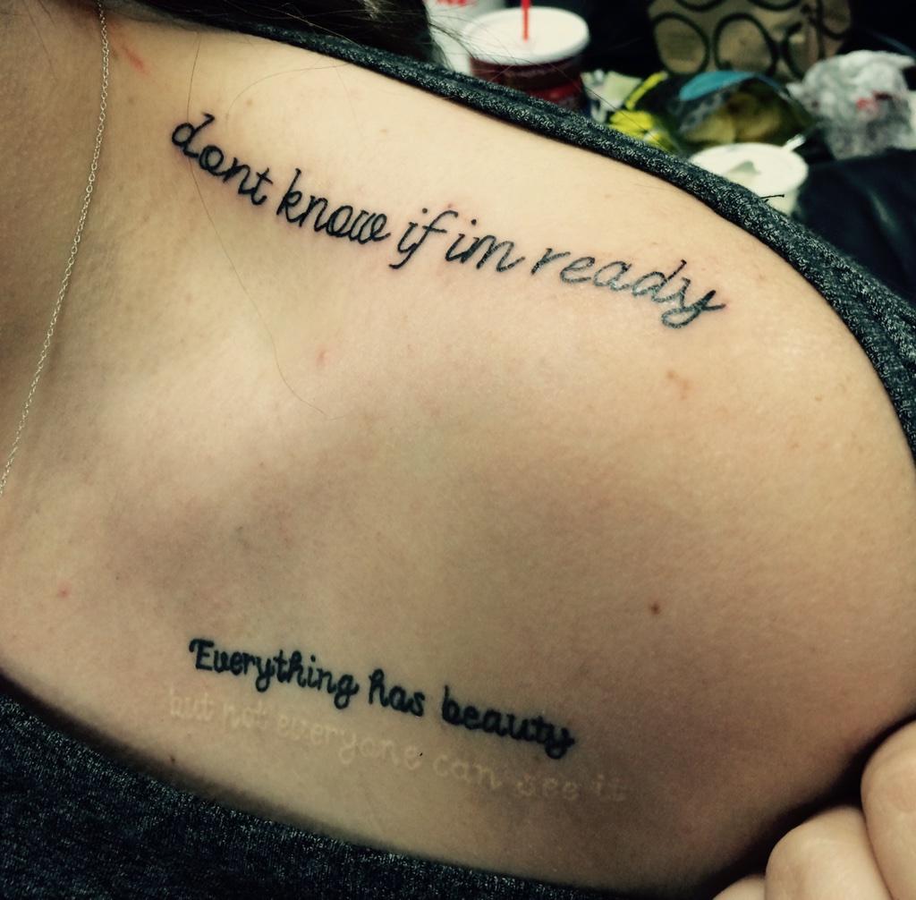 laurenkayetay's tweet photo. Got this amazing tattoo tonight. #ForeverTogetherEP @EmblemThree @wesleystromberg @KeatonStromberg #heavy #tattoos http://t.co/uj8Zvka04t