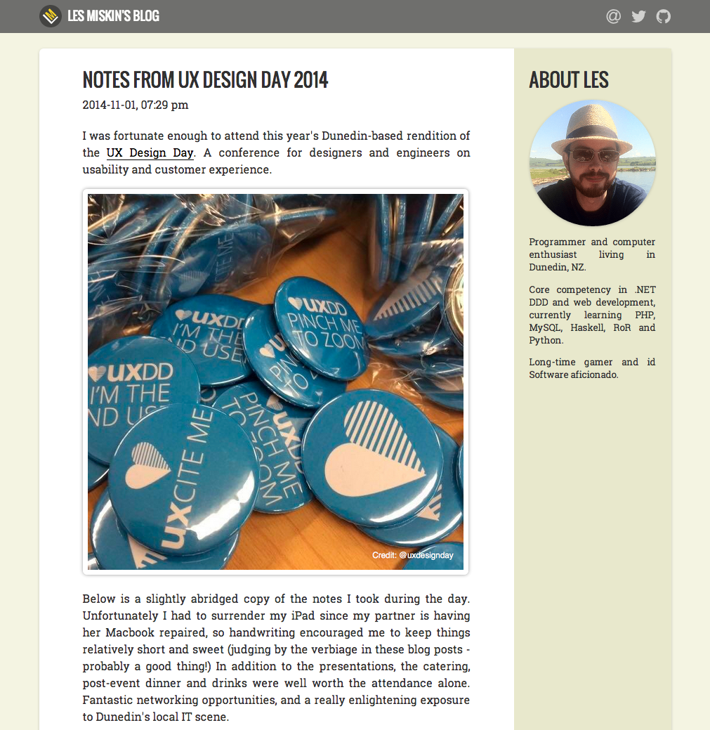 trilinear_nz's tweet photo. New blog post: 'Notes from UX Design Day 2014' https://t.co/SbUbnb7NVn #uxdd @uxdesignday http://t.co/6ppqJ9xxIH