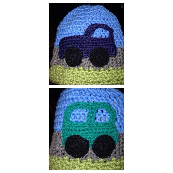 BabyBooCrochet's tweet image. car/truck toddler hat (2 sides of same hat)