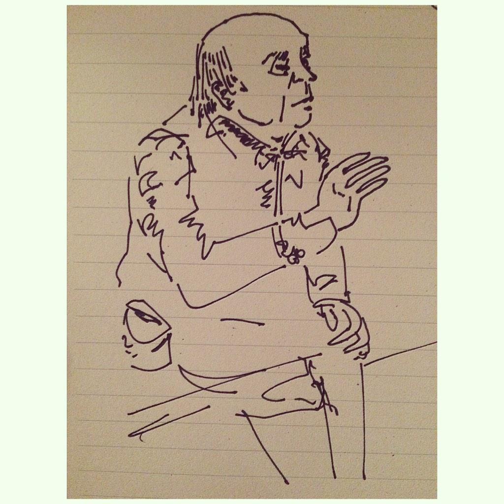 illustrationSTU's tweet photo. such a pleasure to meet and talk with Quentin Blake today. Interview will be out tomorrow morning. #draw #1minsketch http://t.co/w2UUFP23fg
