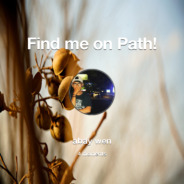 AkbarCrotzz's tweet photo. Find me on #Path now! Go to: http://t.co/lXZCXbIGzO! #thepersonalnetwork http://t.co/462hrZqw15