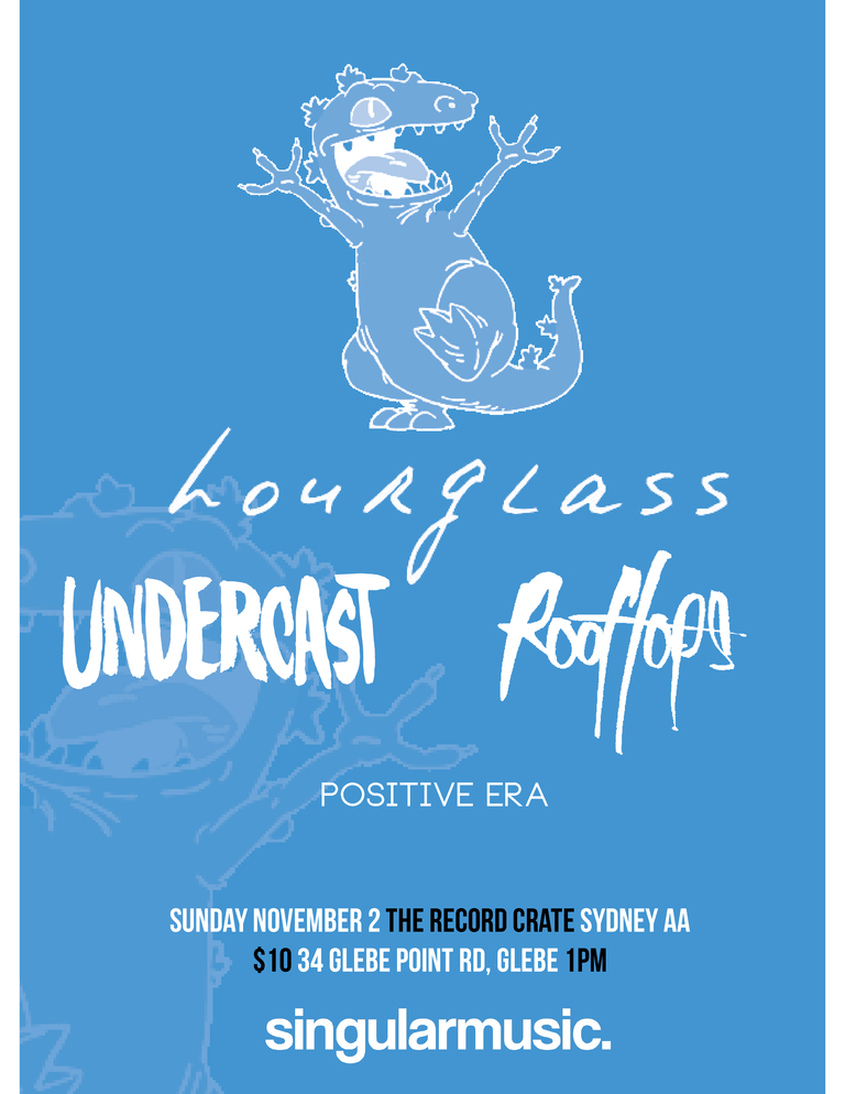 #sydneylivemusic Coming up 1PM. UNDERCAST, HOURGLASS, ROOFTOPS, POSITIVE ERA. $10 entry