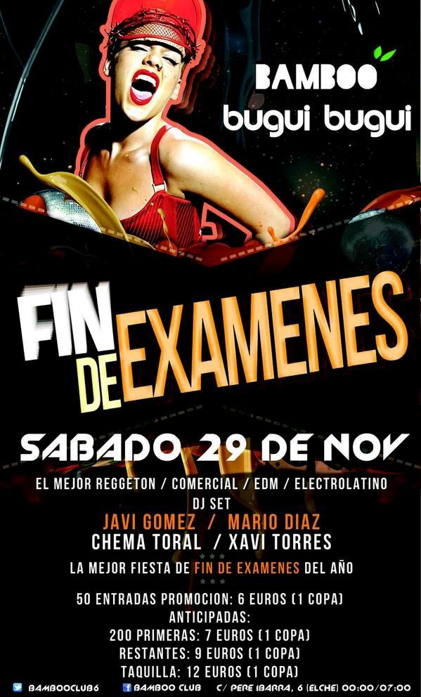 CBoix8's tweet photo. La fiesta que estabas esperando!  Fin de examenes!  En @bambooclub6 con zona habilitada para beber dentro! 662096505 http://t.co/MqAjxzVfLk