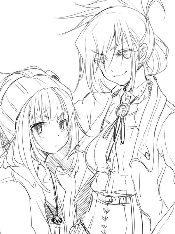 オリジナル落描き。女性オヤカタとその師匠。師匠がテモット的な何かと似ているのは設定妄想があったりなかったり。 