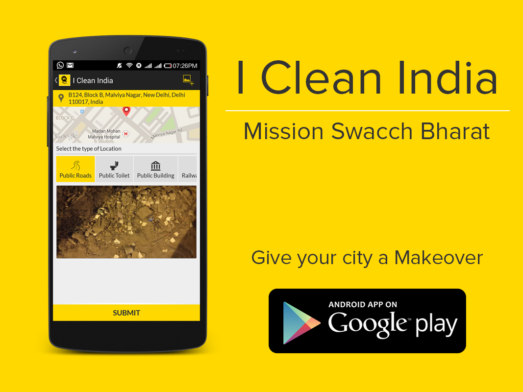 ICleanIndia's tweet photo. Download the ICleanIndia #Android application and do your bit in the #SwachhBharat Movement- http://t.co/UZ8ijXkYtQ http://t.co/epwGLEg8a3
