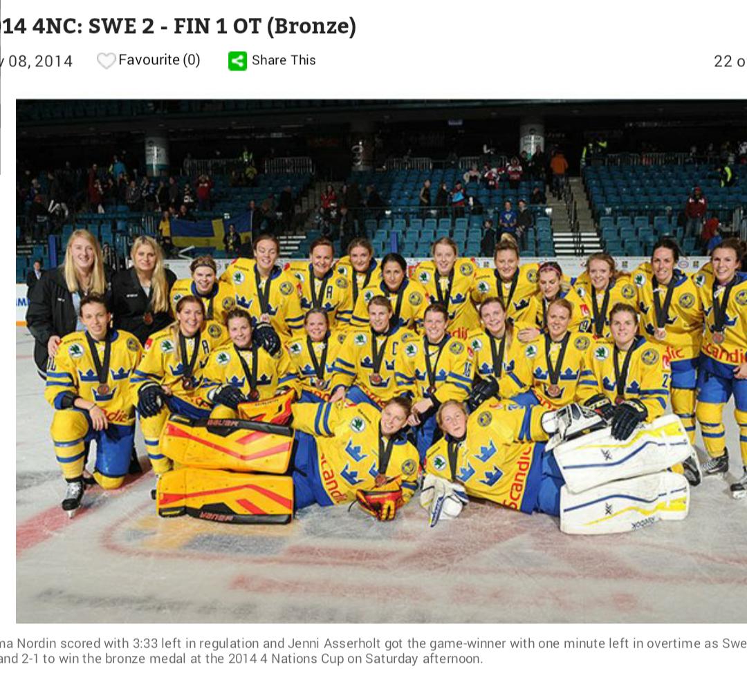 JenniAsserholt's tweet photo. Sverige har vunnit 3 matcher mot Finland senaste dygnet: U17, U18 och Damkronorna! Hoppas på herrarna! @Trekronorse http://t.co/yJM7m8kbjE