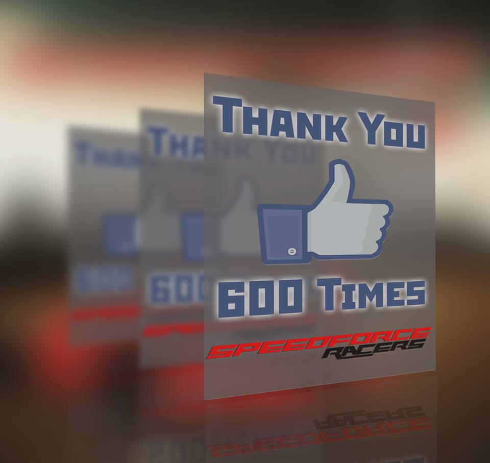 SpeedForceRacer's tweet photo. We've reached 600 Likes on our Facebook page! Thanks for the support! https://t.co/Zf83v8FEX7 http://t.co/YsC2SvRNzr