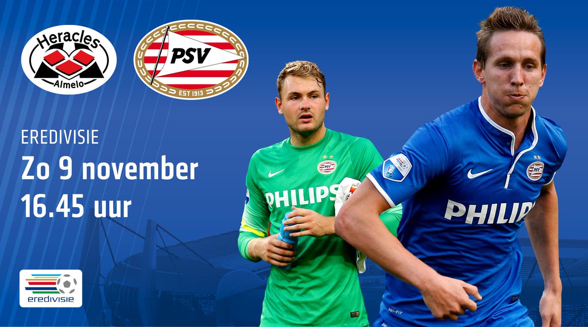 PSV's tweet photo. Matchday! Vanmiddag speelt PSV de uitwedstrijd tegen Heracles Almelo. De aftrap in het Polman Stadion is om 16.45 uur http://t.co/E9Nv6pnIgd