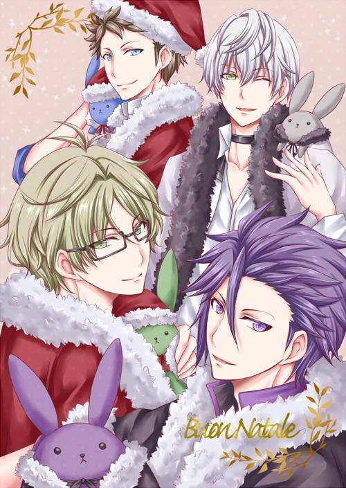 冬コミ用ツキウタ本の表紙出来た 始さん春さん塗った時点でだいぶ力尽きたせいで時間 聖音 通販作業中のイラスト